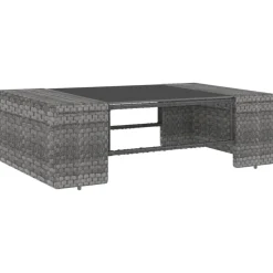 MAISON EXCLUSIVE - Salon de jardin 10 pcs résine tressée gris