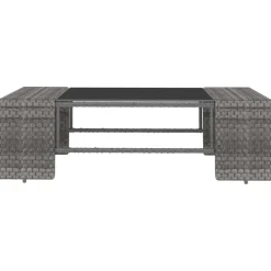 MAISON EXCLUSIVE - Salon de jardin 10 pcs résine tressée gris