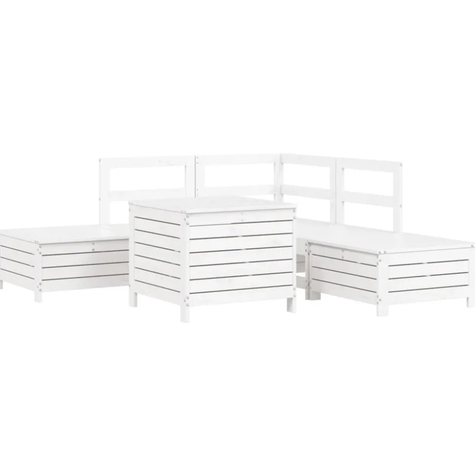 MAISON EXCLUSIVE - Salon de jardin 6 pcs blanc bois de pin massif