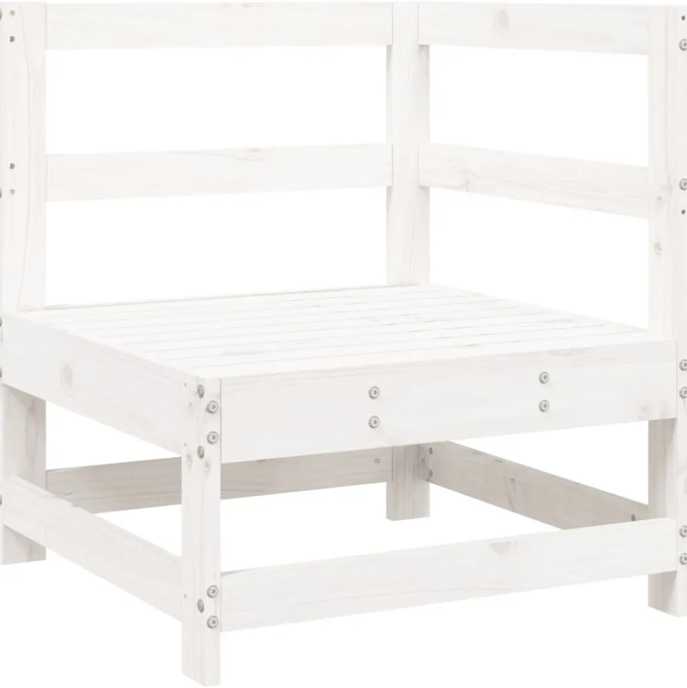 MAISON EXCLUSIVE - Salon de jardin 6 pcs blanc bois de pin massif