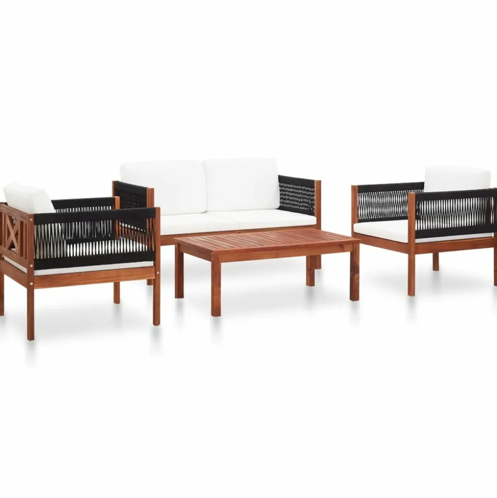 MAISON EXCLUSIVE - Salon de jardin 4 pcs bois d'acacia solide