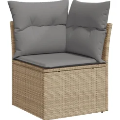 MAISON EXCLUSIVE - Salon de jardin avec coussins 7 pcs beige résine tressée