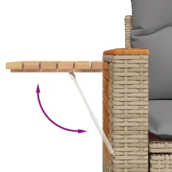 MAISON EXCLUSIVE - Salon de jardin avec coussins 7 pcs beige résine tressée