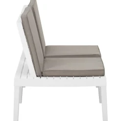 MAISON EXCLUSIVE - Salon de jardin 2 pcs avec coussins plastique blanc