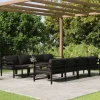 MAISON EXCLUSIVE - Salon de jardin 9 pcs avec coussins aluminium anthracite