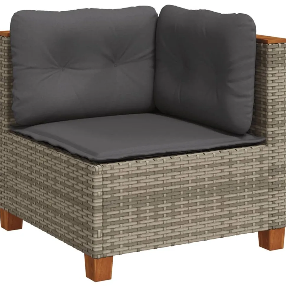 MAISON EXCLUSIVE - Salon de jardin 6 pcs avec coussins gris résine tressée