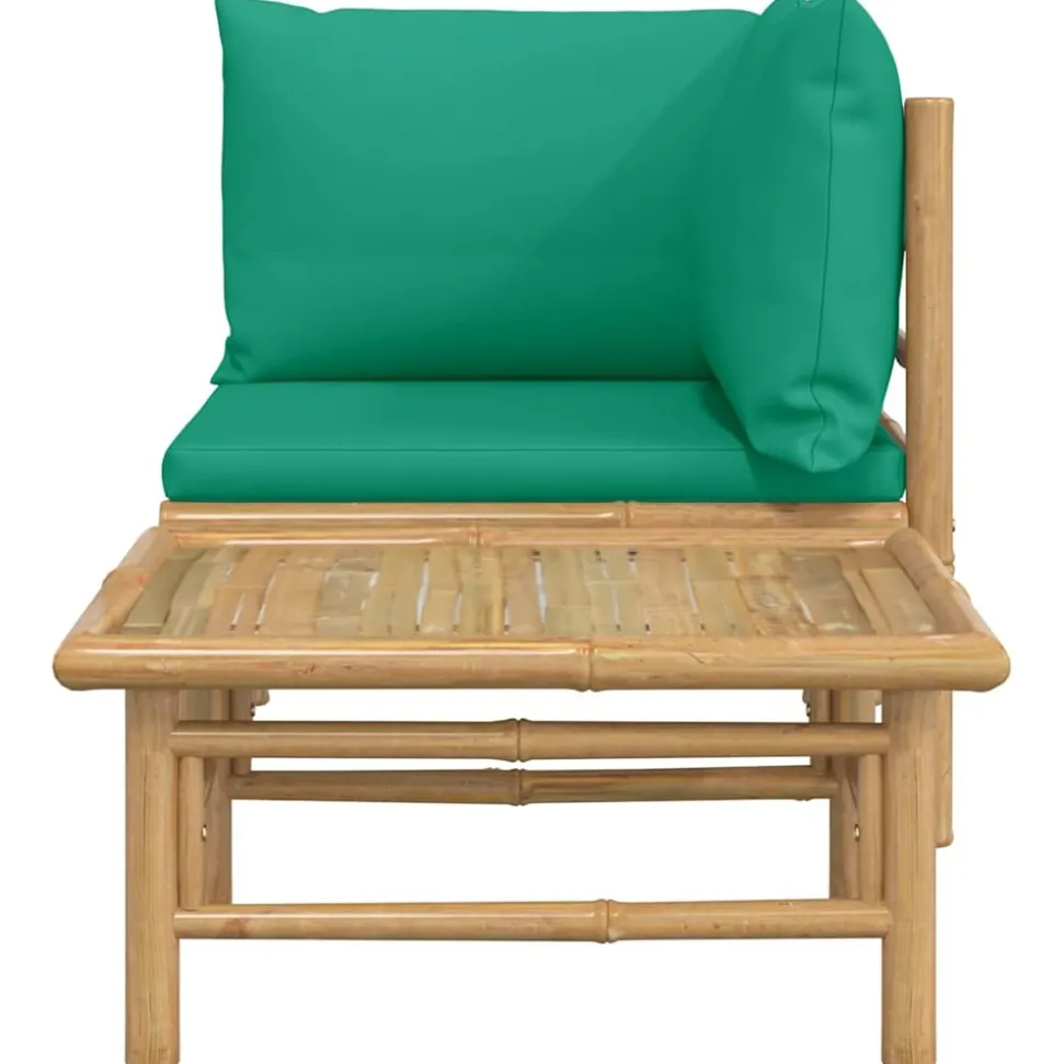 MAISON EXCLUSIVE - Salon de jardin 2 pcs avec coussins vert bambou