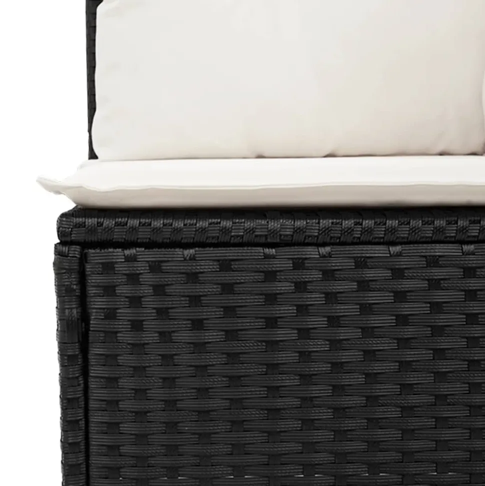 MAISON EXCLUSIVE - Salon de jardin 4 pcs avec coussins noir résine tressée