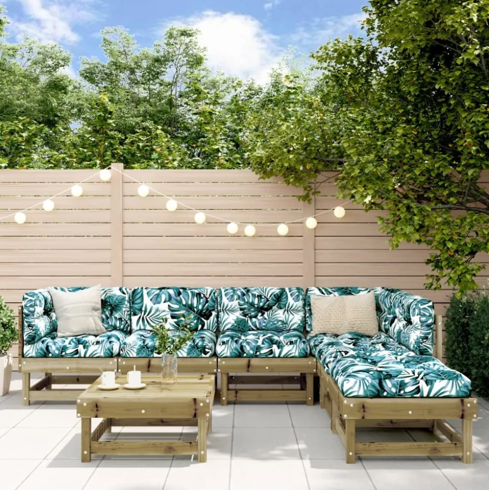 MAISON EXCLUSIVE - Salon de jardin 7 pcs bois de pin imprégné