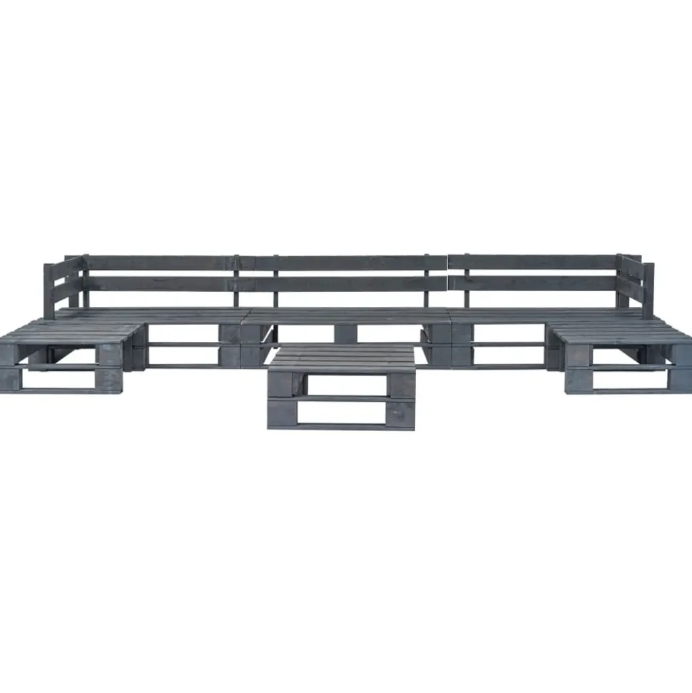 MAISON EXCLUSIVE - Salon de jardin palette 6 pcs bois gris