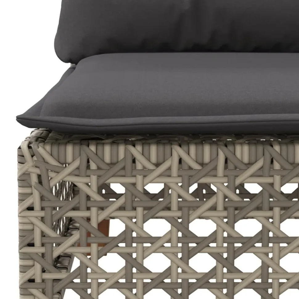 MAISON EXCLUSIVE - Salon de jardin 8 pcs avec coussins gris résine tressée