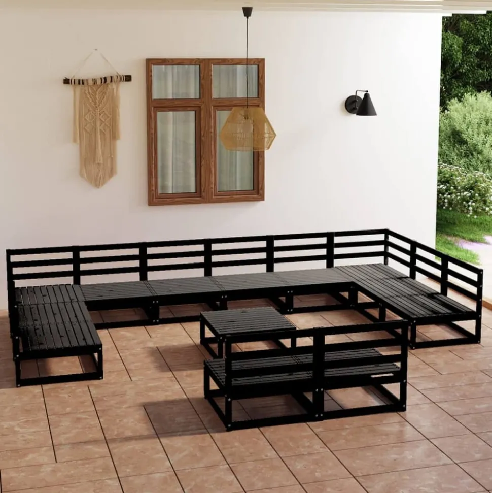 MAISON EXCLUSIVE - Salon de jardin 13 pcs bois de pin massif