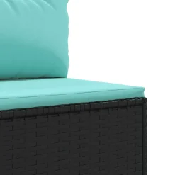 MAISON EXCLUSIVE - Salon de jardin 7 pcs avec coussins noir résine tressée