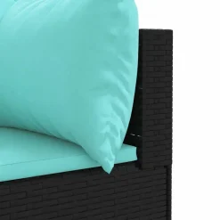 MAISON EXCLUSIVE - Salon de jardin 7 pcs avec coussins noir résine tressée