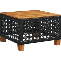 MAISON EXCLUSIVE - Salon de jardin 7 pcs avec coussins noir résine tressée
