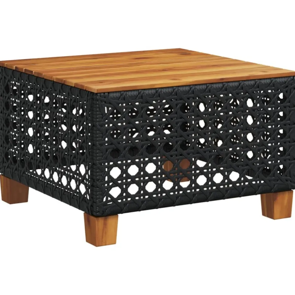 MAISON EXCLUSIVE - Salon de jardin 7 pcs avec coussins noir résine tressée