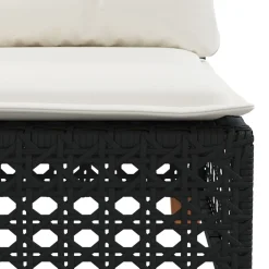MAISON EXCLUSIVE - Salon de jardin 7 pcs avec coussins noir résine tressée