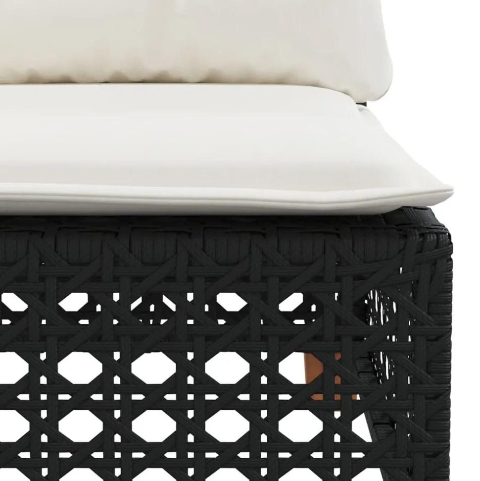 MAISON EXCLUSIVE - Salon de jardin 7 pcs avec coussins noir résine tressée