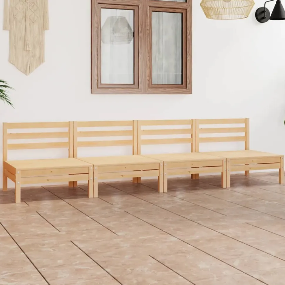 MAISON EXCLUSIVE - Salon de jardin 4 pcs bois de pin massif