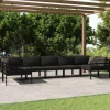 MAISON EXCLUSIVE - Salon de jardin 7 pcs avec coussins aluminium anthracite