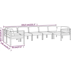 MAISON EXCLUSIVE - Salon de jardin 7 pcs avec coussins aluminium anthracite