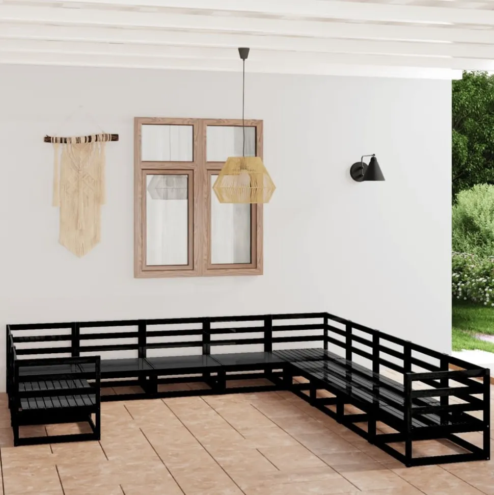 MAISON EXCLUSIVE - Salon de jardin 11 pcs bois de pin massif