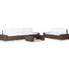 MAISON EXCLUSIVE - Salon de jardin 6 pcs résine tressée marron