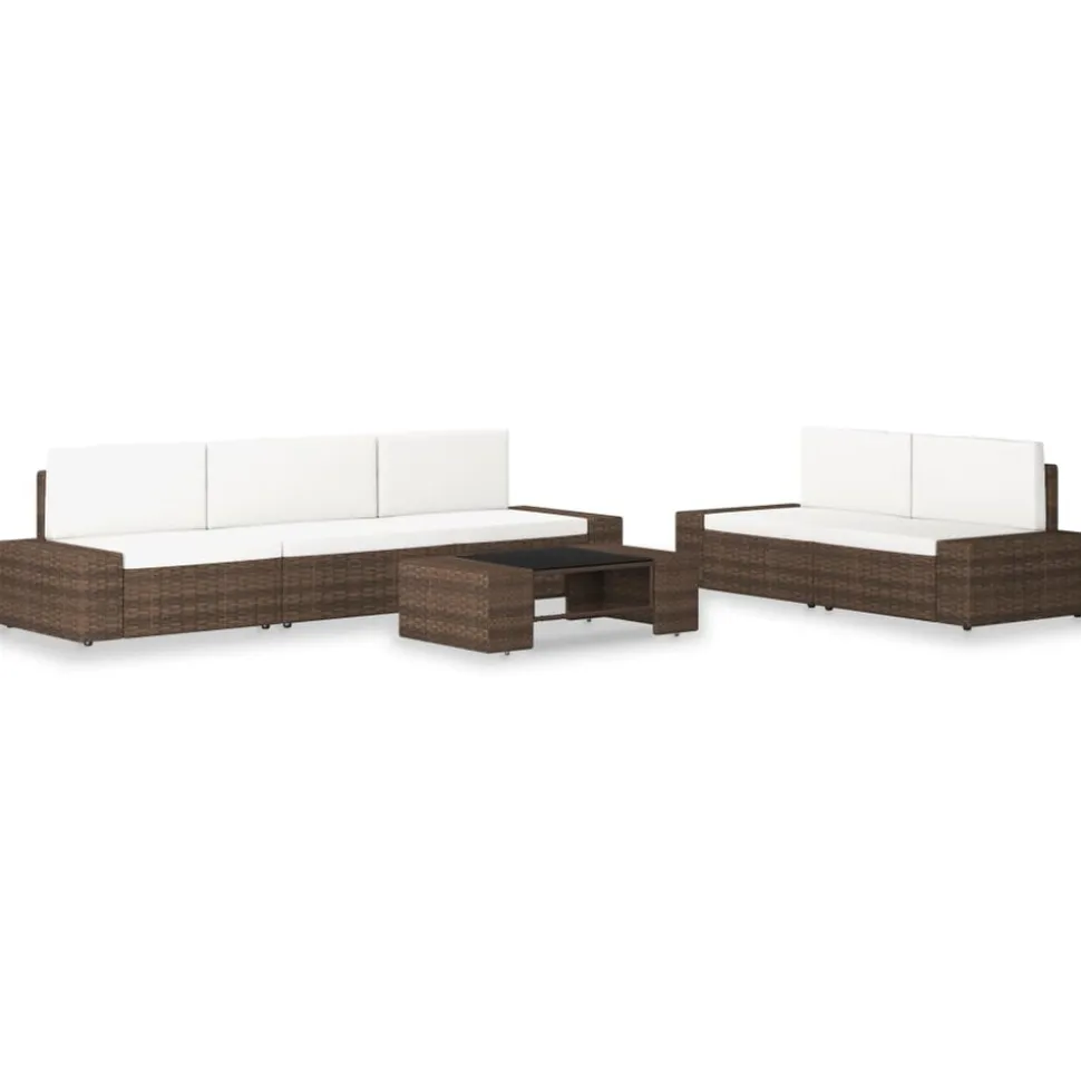 MAISON EXCLUSIVE - Salon de jardin 6 pcs résine tressée marron