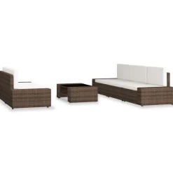 MAISON EXCLUSIVE - Salon de jardin 6 pcs résine tressée marron