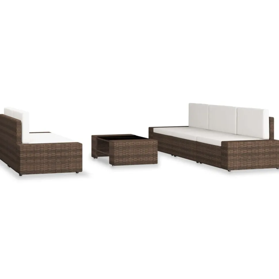 MAISON EXCLUSIVE - Salon de jardin 6 pcs résine tressée marron