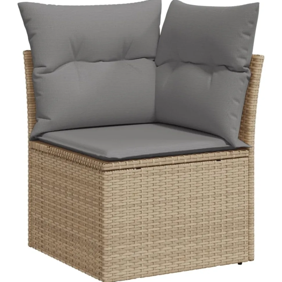 MAISON EXCLUSIVE - Salon de jardin avec coussins 8 pcs beige résine tressée