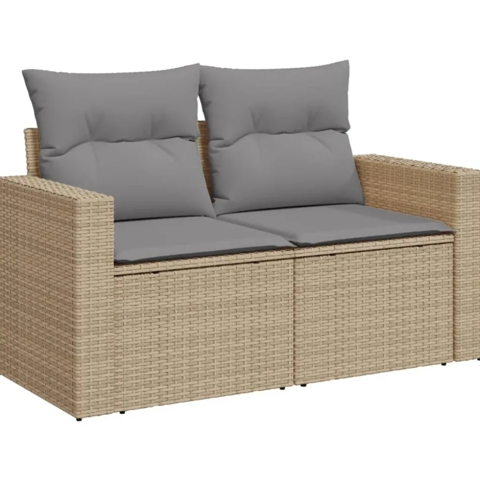 MAISON EXCLUSIVE - Salon de jardin avec coussins 8 pcs beige résine tressée