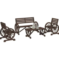 MAISON EXCLUSIVE - Salon de jardin 4 pcs bois de sapin massif
