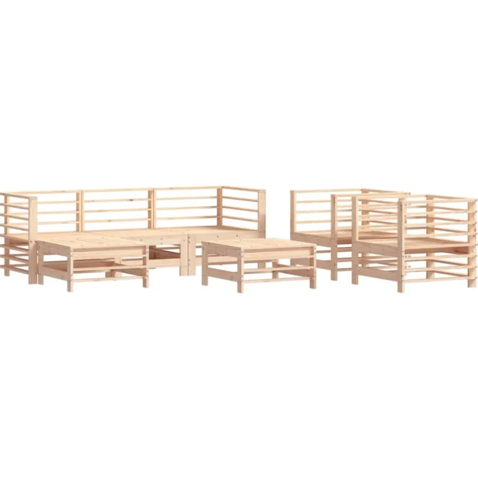 MAISON EXCLUSIVE - Salon de jardin 7 pcs bois de pin massif