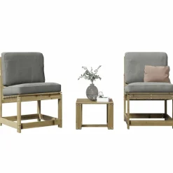 MAISON EXCLUSIVE - Salon de jardin 3 pcs bois de pin imprégné