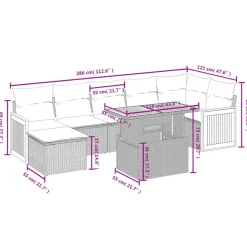 MAISON EXCLUSIVE - Salon de jardin 8 pcs avec coussins noir résine tressée