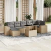 MAISON EXCLUSIVE - Salon de jardin avec coussins 8 pcs beige résine tressée