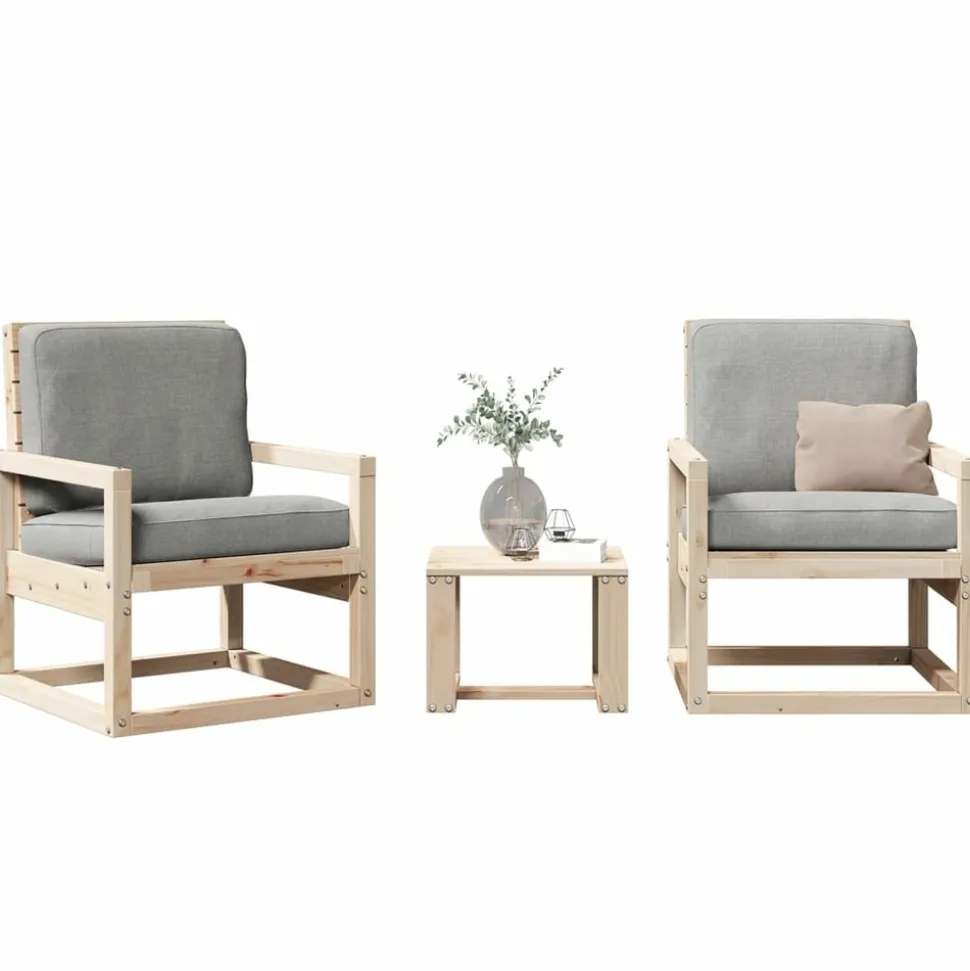 MAISON EXCLUSIVE - Salon de jardin 3 pcs bois massif de pin