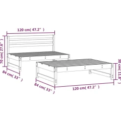 MAISON EXCLUSIVE - Salon de jardin 2 pcs bois de pin imprégné