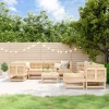 MAISON EXCLUSIVE - Salon de jardin 10 pcs avec coussins bois massif