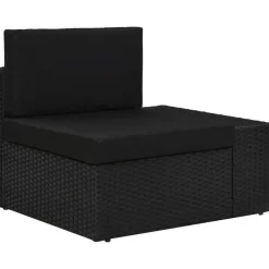 MAISON EXCLUSIVE - Salon de jardin 9 pcs résine tressée noir