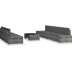 MAISON EXCLUSIVE - Salon de jardin 8 pcs résine tressée gris