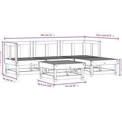 MAISON EXCLUSIVE - Salon de jardin 5 pcs bois massif douglas