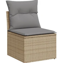 MAISON EXCLUSIVE - Salon de jardin avec coussins 4 pcs beige résine tressée