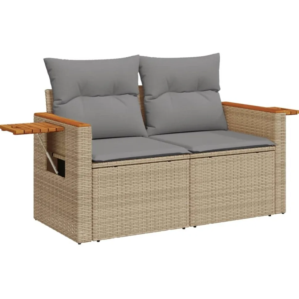 MAISON EXCLUSIVE - Salon de jardin avec coussins 4 pcs beige résine tressée