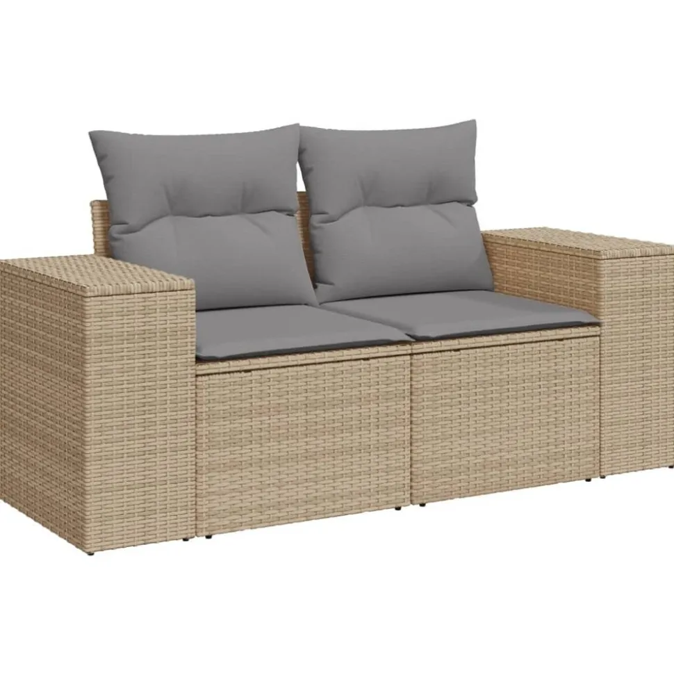 MAISON EXCLUSIVE - Salon de jardin avec coussins 5 pcs beige résine tressée