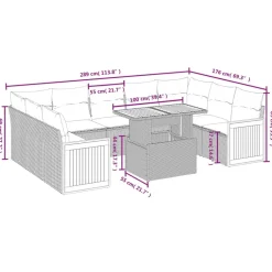 MAISON EXCLUSIVE - Salon de jardin avec coussins 10 pcs beige résine tressée