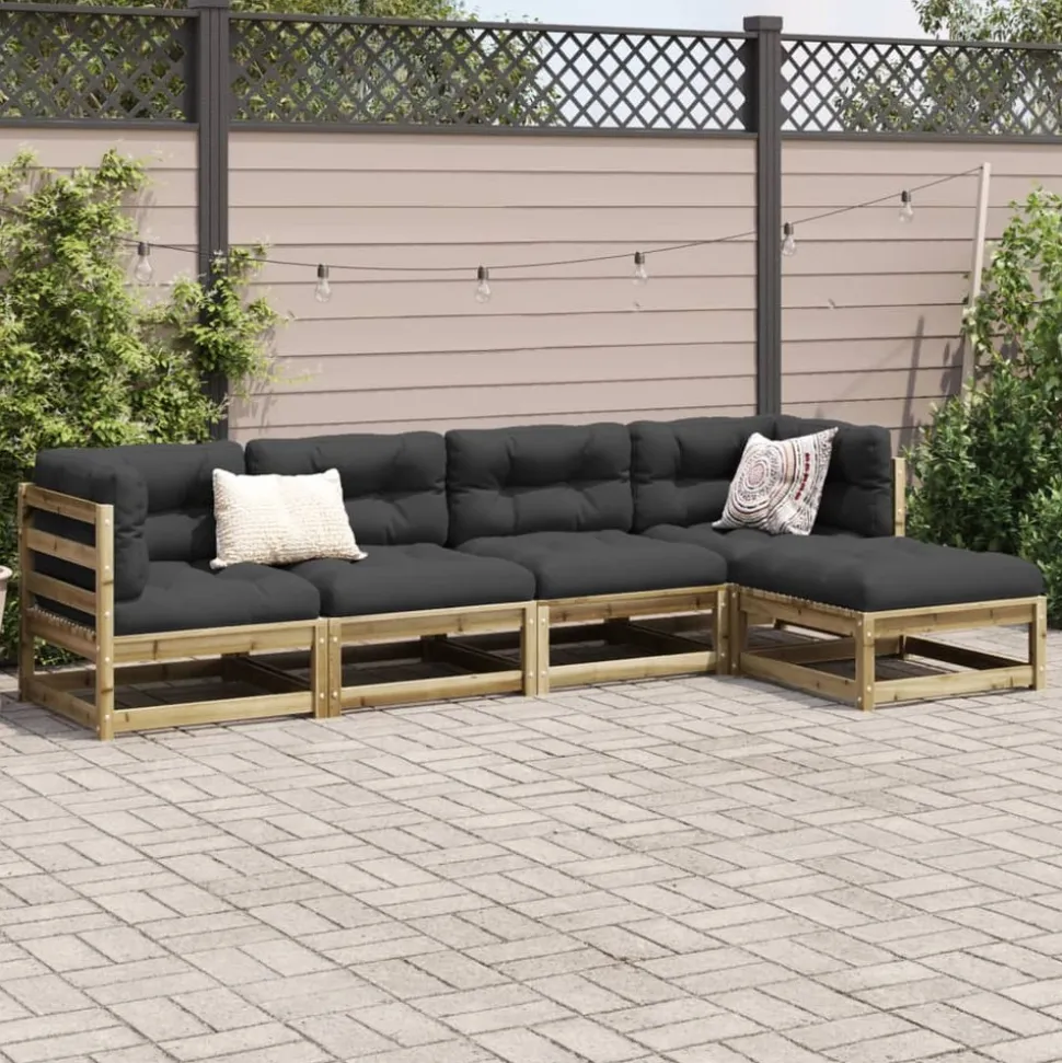 MAISON EXCLUSIVE - Salon de jardin 5 pcs bois de pin imprégné