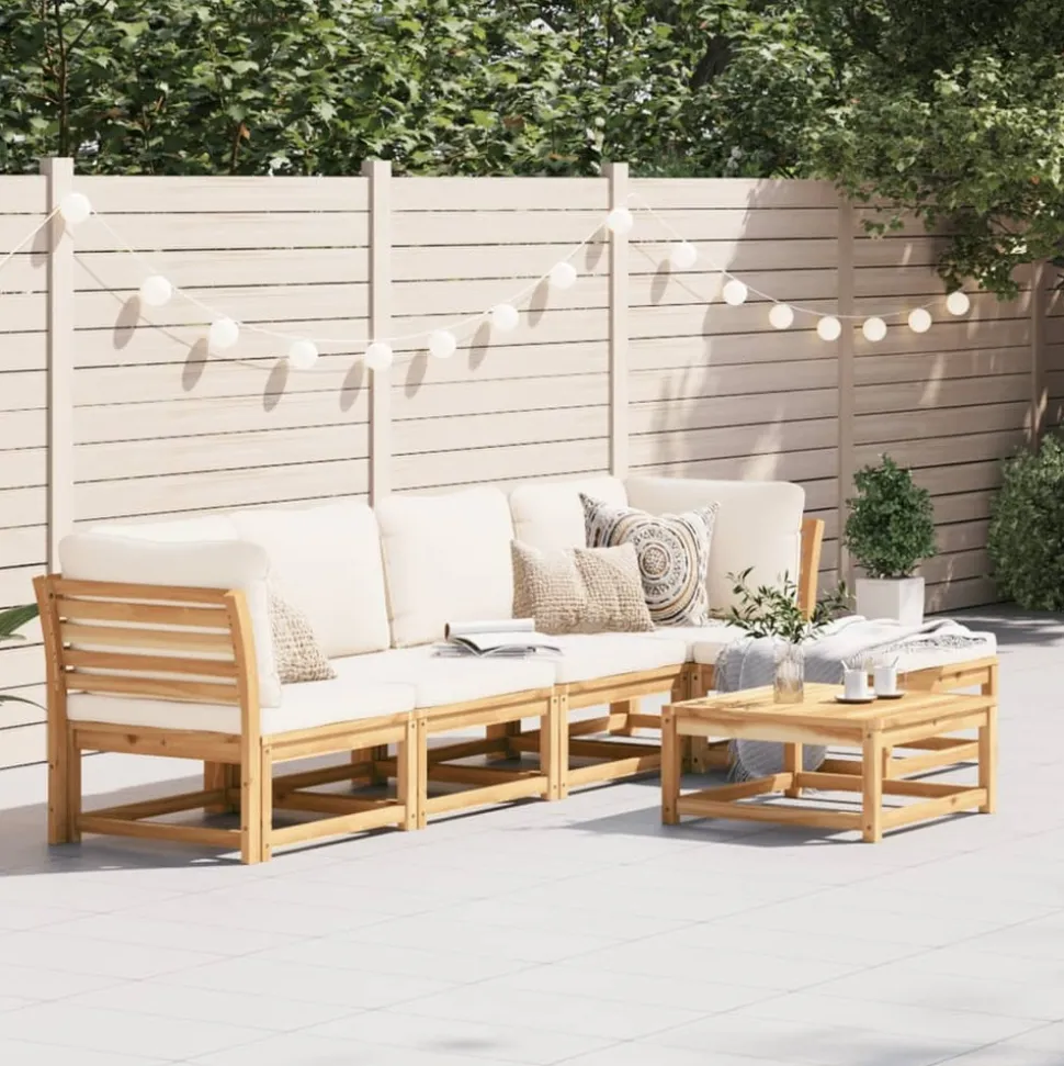 MAISON EXCLUSIVE - Salon de jardin 6 pcs avec coussins bois d'acacia solide