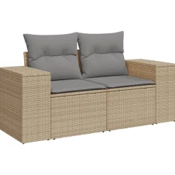 MAISON EXCLUSIVE - Salon de jardin avec coussins 4 pcs beige résine tressée